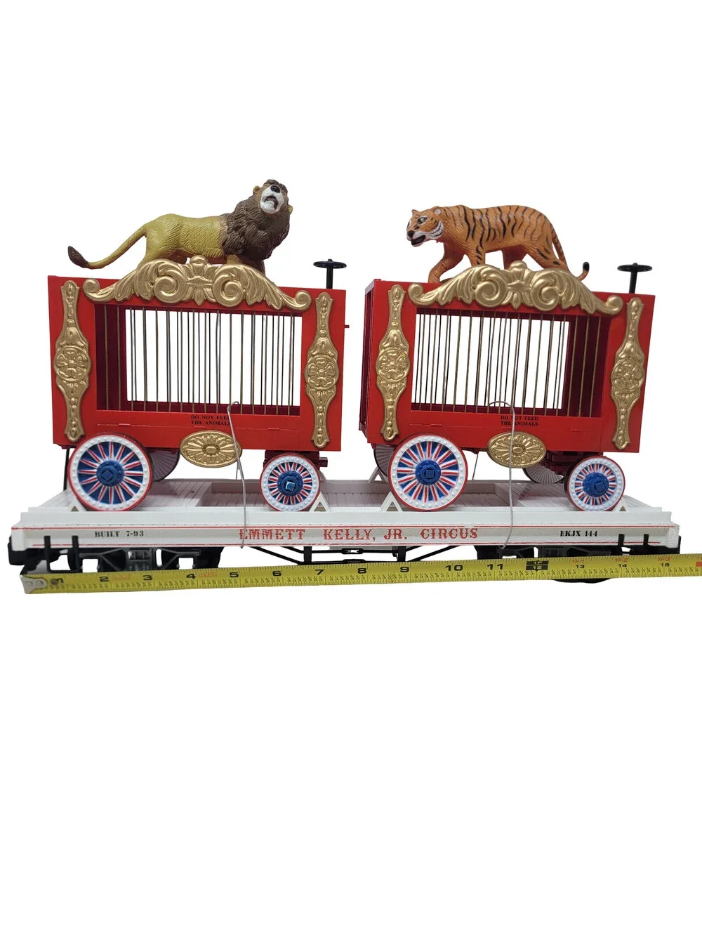 Bachmann G Scale Emmett Kelly Jr Circus Animal Cage Car Lion Tiger 18in